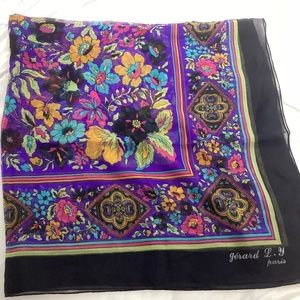 Gerard L. Y. Paris scarf 36 inch square polyester? Silk?